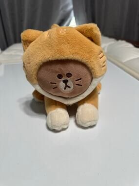 Tan Hooded Cat Character Plush Stuffed Animal Pre-Owned